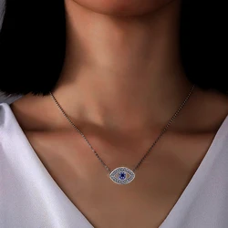 Luck Turkey Evil Eye Necklaces Gold Color Blue Rhinestone Choker Stainless Steel Necklace for Women 2022 Trend Jewelry Gift