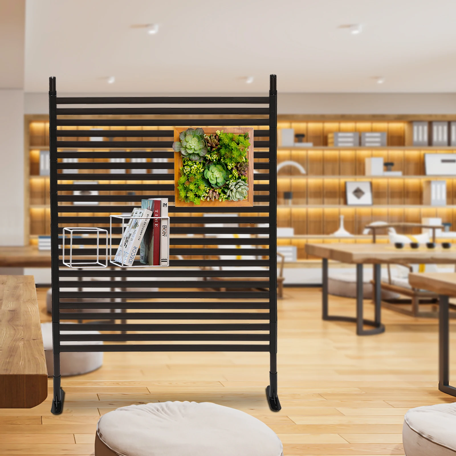 

Экран для конфиденциальности сада с регулируемой высотой (диапазон регулировки 1,81 дюйма) — горизонтальные зазоры размером 0,87 дюйма (приводность + свет/воздушный поток)