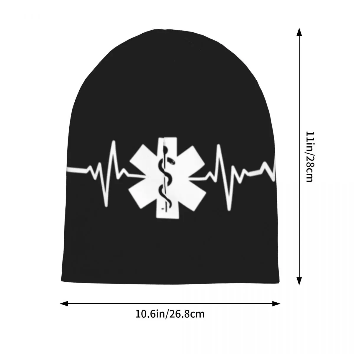 Paramedic Heartbeat Bonnet Hats Star Of Life Knit Hat Unisex Adult Vintage Elastic Beanie Hats Winter Outdoor Sport Graphic Caps