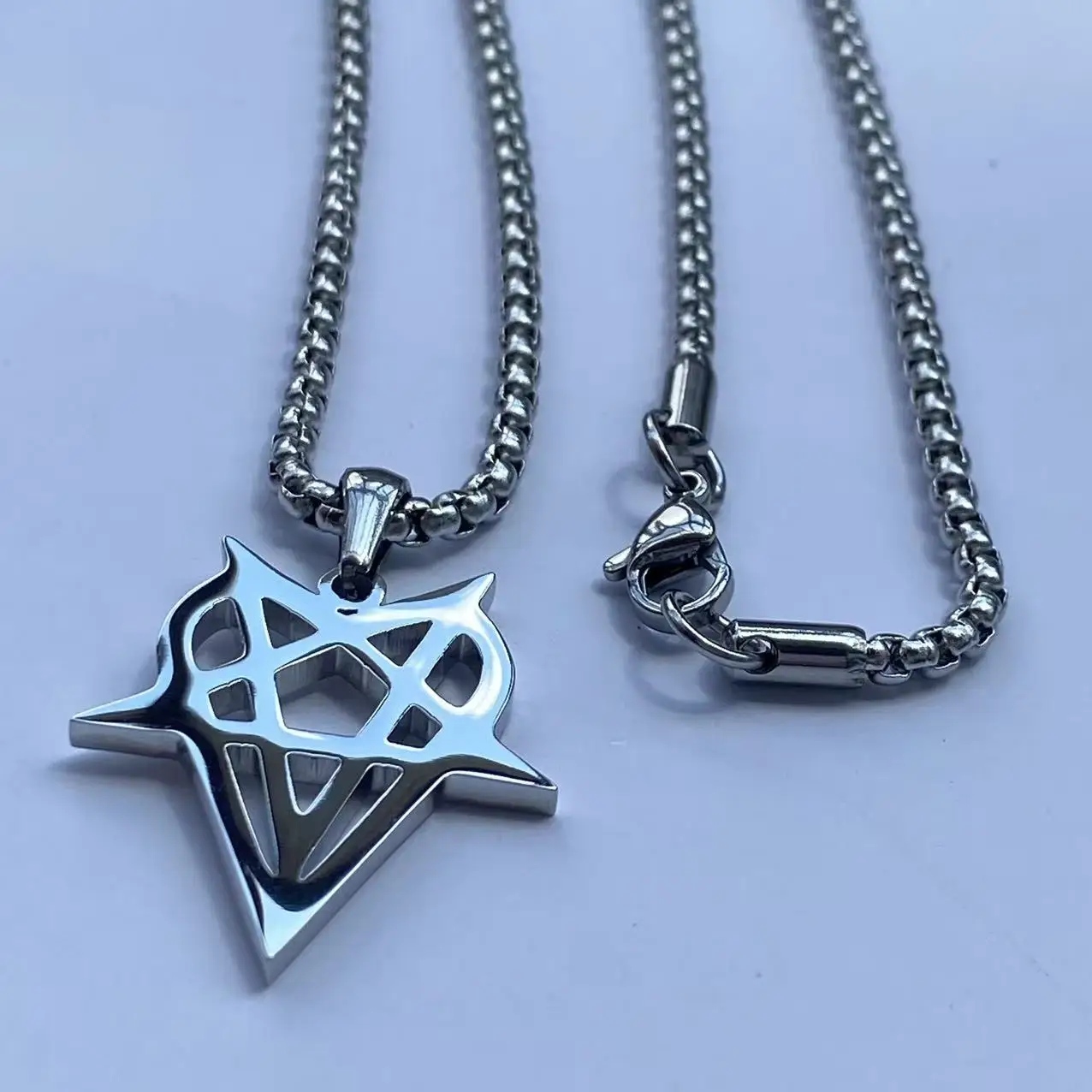 Trendy Men's Hip-Hop Jewelry High-Quality Stainless Steel Destroy Lonely Music Element Necklace