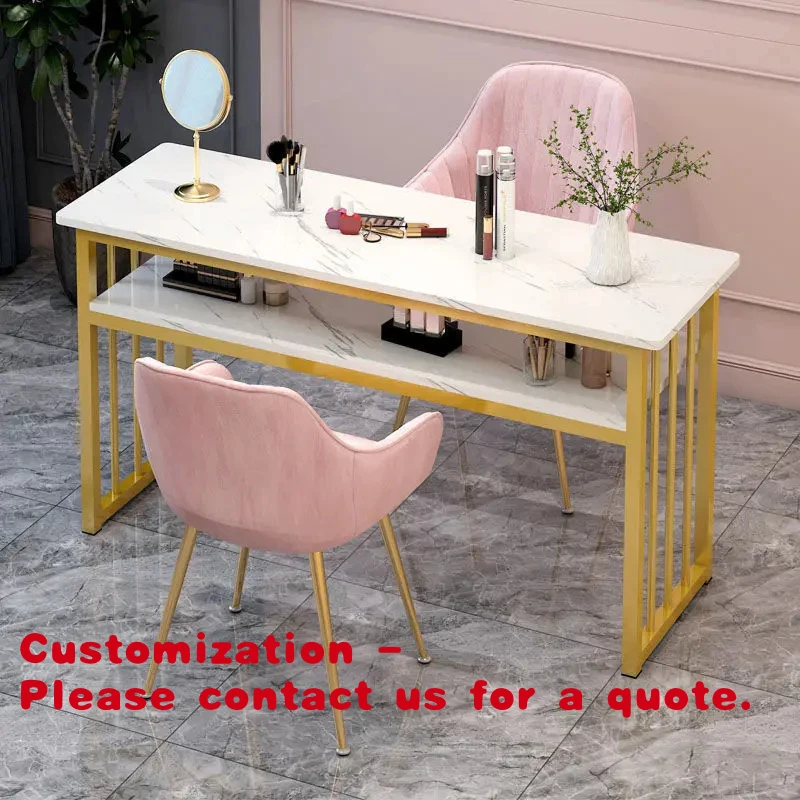 

Customize.Pink Beauty Nail Tables and Chairs Sets Nails Salon Furniture Manicure Table Nail Desk Sale