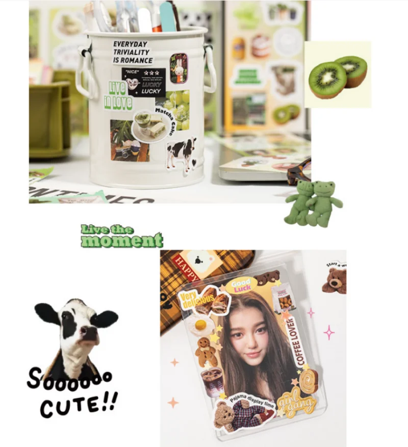 20 Sheets DIY Sticker Student Hand Account Make Photo Frame Scrapbook Glass Bottle Notebook Book Decoration Sticker Stationery