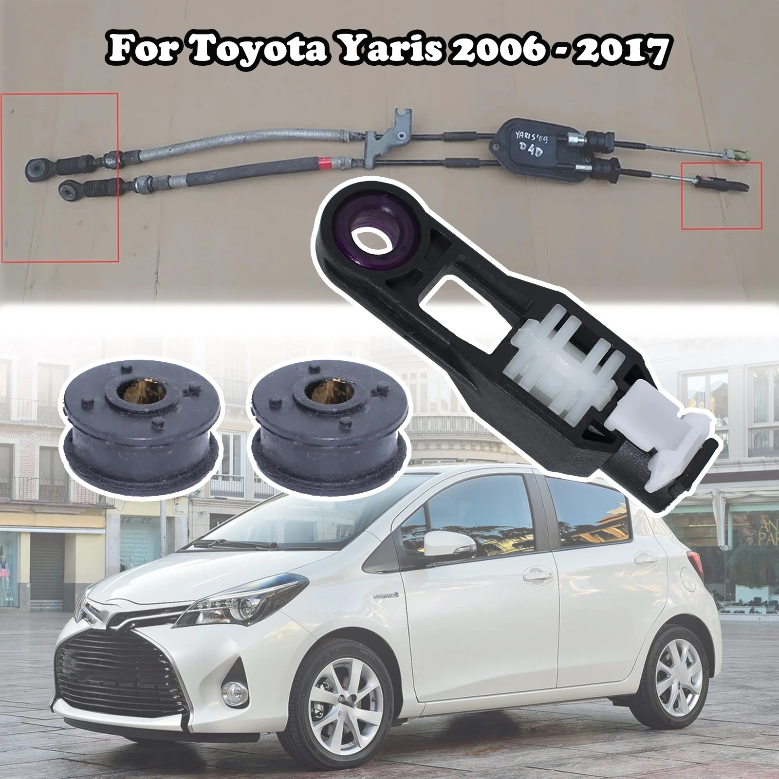 

Manual Transmission Control Cable Assy For Toyota Yaris Shifter Linkage End Bushing Adjuster Gearbox Selector Repair 33820-52440