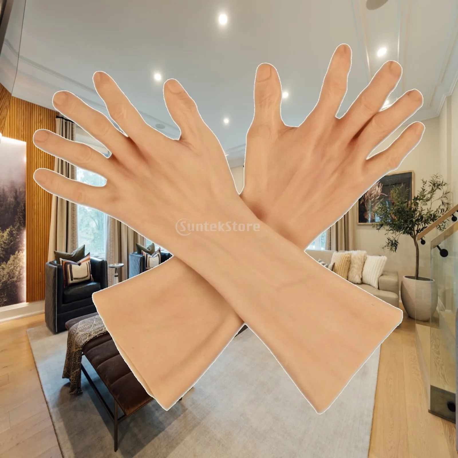 Image of Silikonhände mit Unterarmen Flexible Silikonhandformen Prothesen Biegbar Geformt für Cosplayer, Kostüme, Spezialeffekte