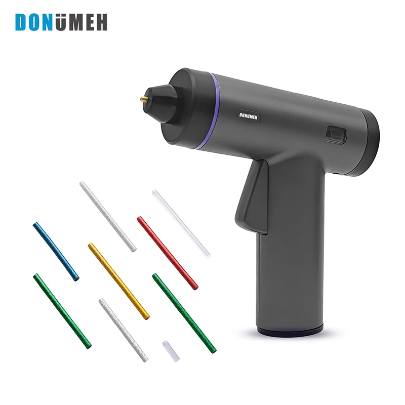 DONUMEH Electric Hot Melt Glue Gun 3.6V Lithium Battery Cordless Glue with Glue Stick 150mm Home DIY Household Tools Repair Tool