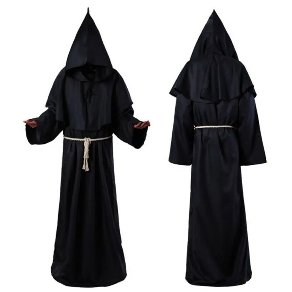 

Party Cloth Accessories With Belt Medieval Halloween Costume Witch Wizard Cloak Death Ghost Cosplay Costumes Priest Robes