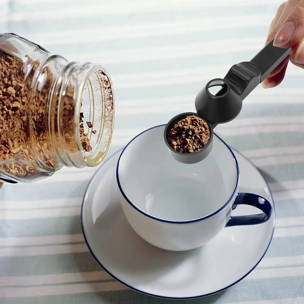 

Adjustable Slide Coffee Scoop 2-in-1 Function Leakproof Protein Powder Spoon Portable Sliding Measure Spoon Gym Environment