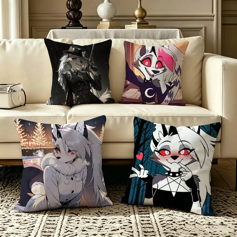 Sassy L-Loona Wolf  Square Double-Sided printed Pillow Case Bedroom Bedside Pillow Sofa Cushion Cover