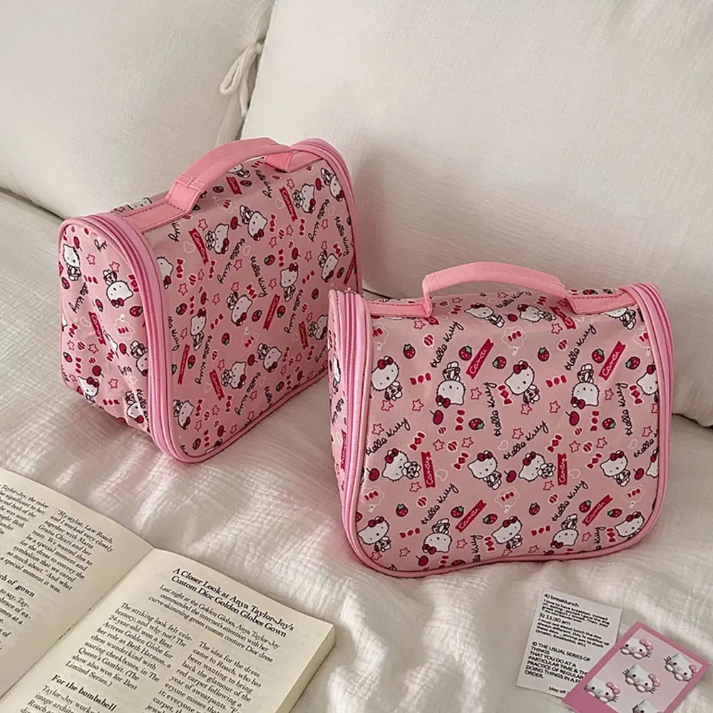 Borsa per cosmetici Sanrio Hello Kitty di grande capacità borsa per pennelli per trucco di grande capacità regali per ragazze borsa impermeabile