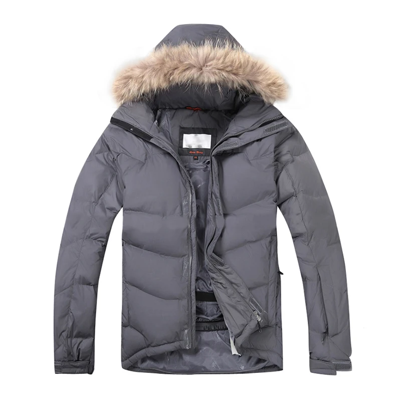 New Arrival Men Down Jacket Winter Warm Down Coats White Duck Down Real Raccoon Fur Fashion Winter Men Coats Outwear Male Parka