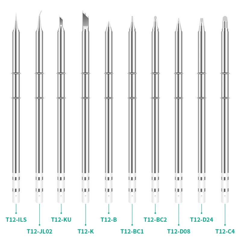 T12 납땜 인두 팁, D08 ILS JL02 KU K B BC2 D24 C4 BC1 시리즈 Hakko FX-951 FX-952 OLED 납땜 스테이션용 용접 비트