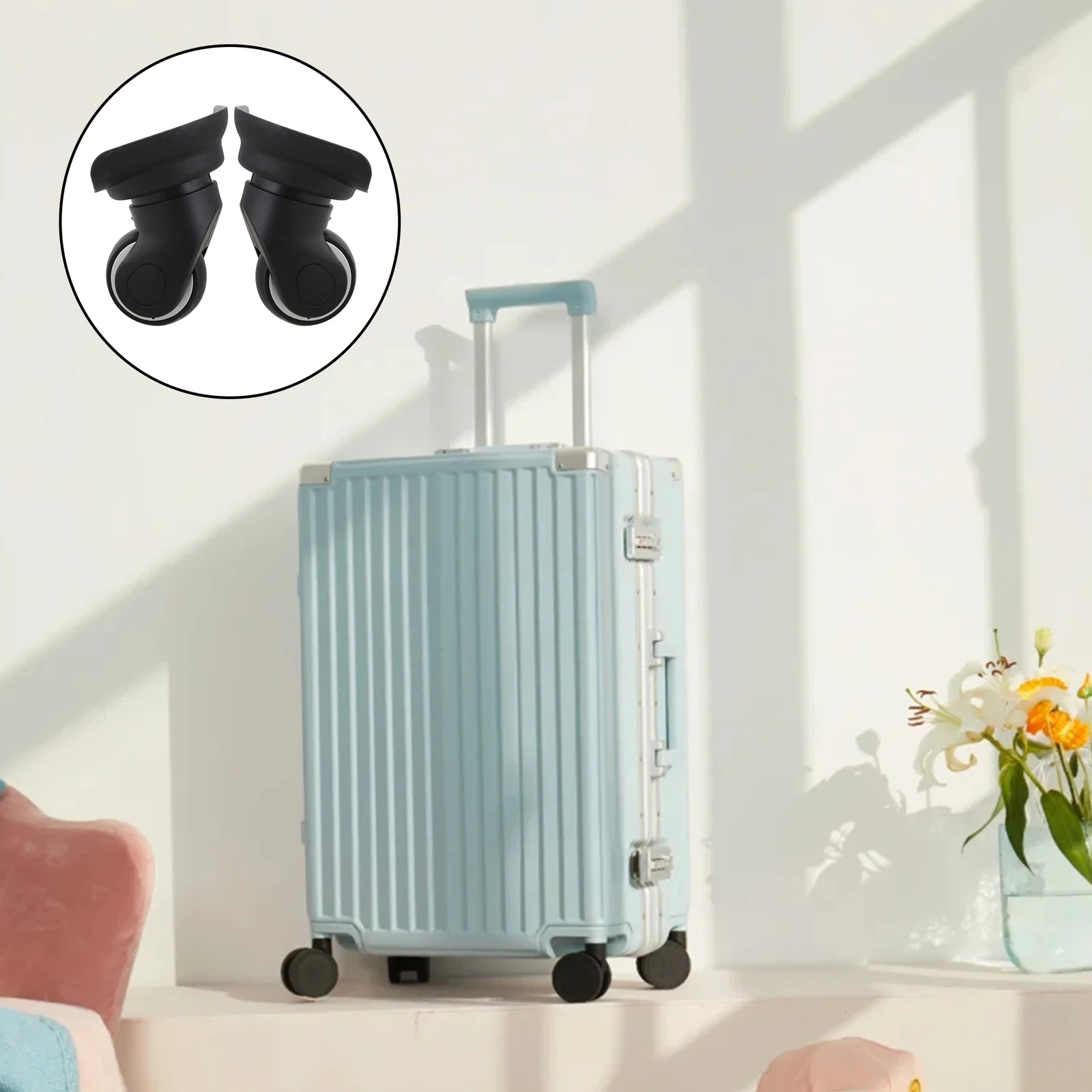 6 Pcs Luggage Wheel Left & Right 115W W013 for Suitcase Repair Parts