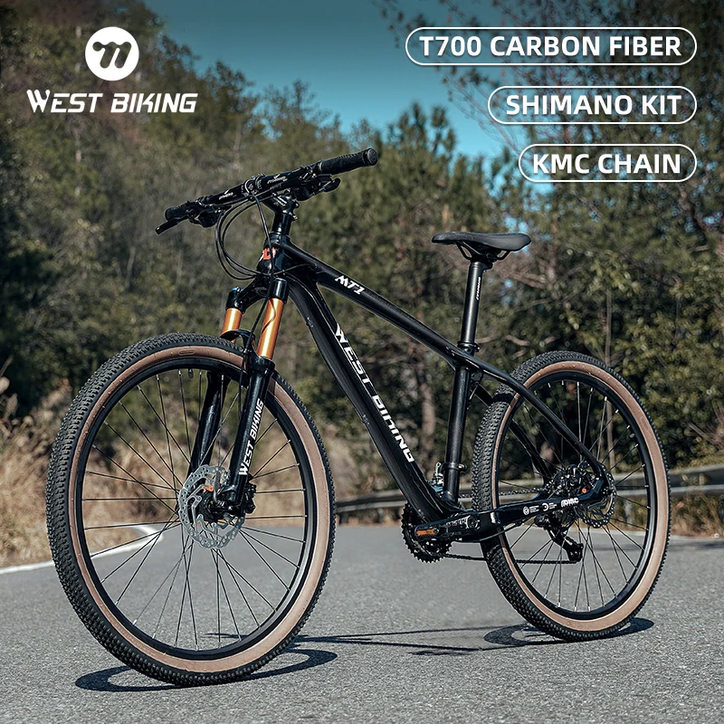 WEST BIKING T700 Carbon Fiber MTB Bike 27 Speed Lightweight Mountain Bike 26/27.5/29 Inch Air Shockproof Oil Brake MTB Bicycle