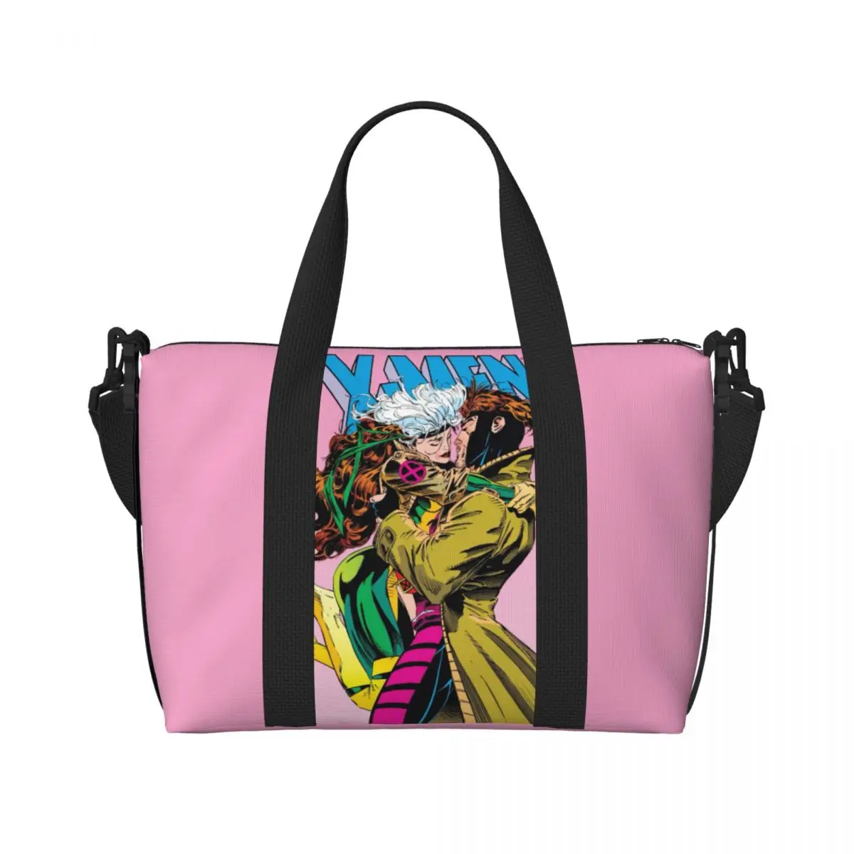 Grand sac fourre-tout en papier peint Rogue X-Men personnalisé pour femmes, sac de shopping lancé, sac de voyage de plage de gym