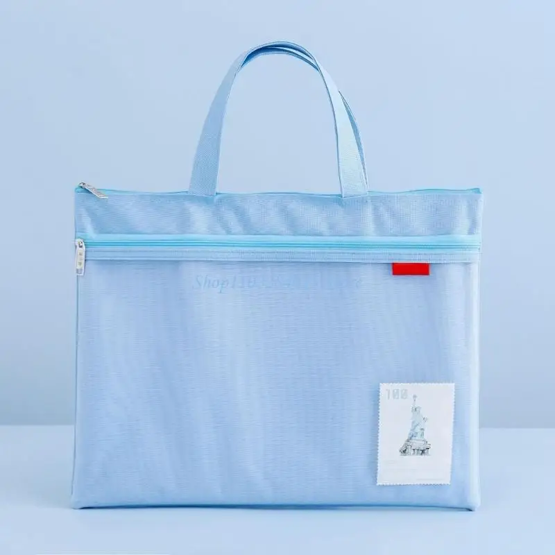 A4 Double Zip File Folder Handheld Document Bag Document Folder Book Storage Bag File Organizer School Office Supplies