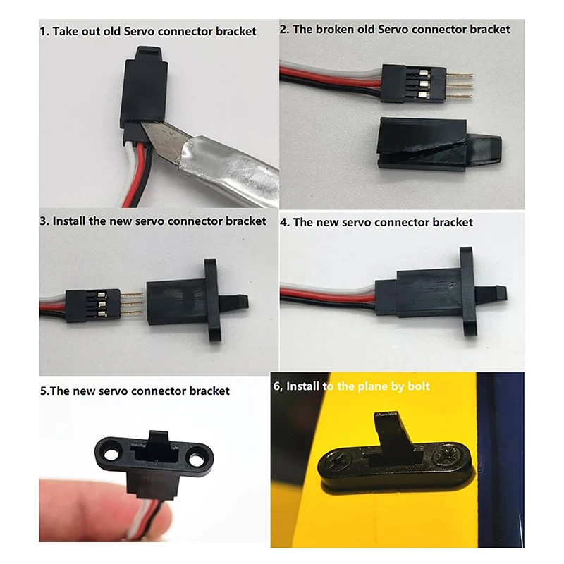 10pcs Servo Connector Bracket Mounting Connector For RC Airplane Model