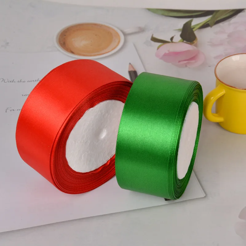 (25 ياردة/لفة) وجه واحد 4 سنتيمتر شريط من الساتان Crafts بها بنفسك الحرف الذهب الفضة رمادي الشريط عيد الميلاد هالوين الزفاف حفلة عيد ميلاد ديكور #3