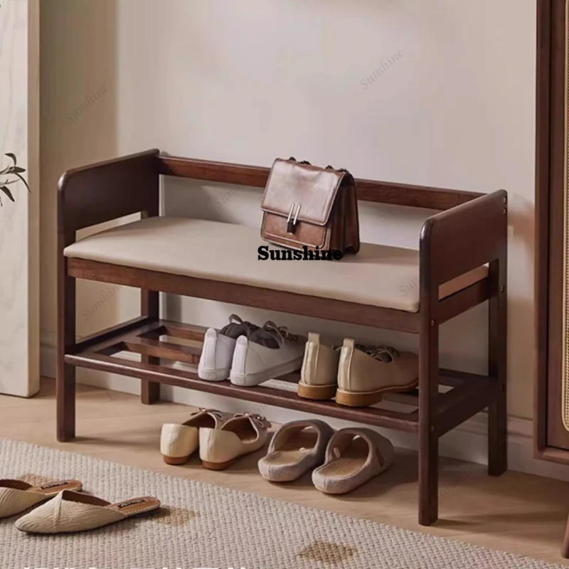 Minimalist Wood Step Stool Nordic   Modern Storage Shoe Stackable Ottomans Space Saving Salon Tabouret Home Furniture