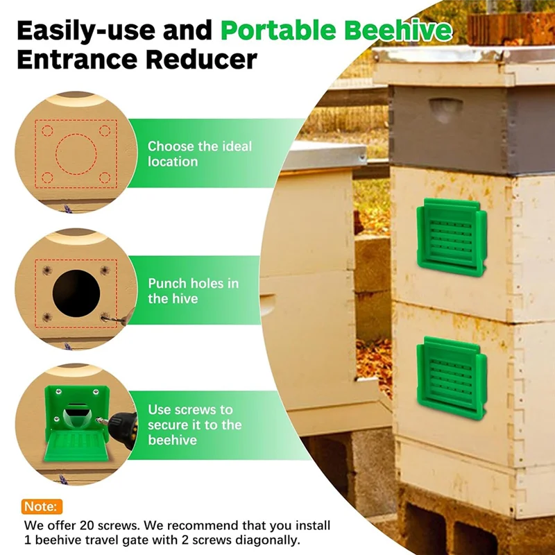 【Must-Haves】New Beehive Nest Door Entrance Bee Escape Beehive Entrance Plastic Bee Entrance Reducer Gate Control Bees In And Out