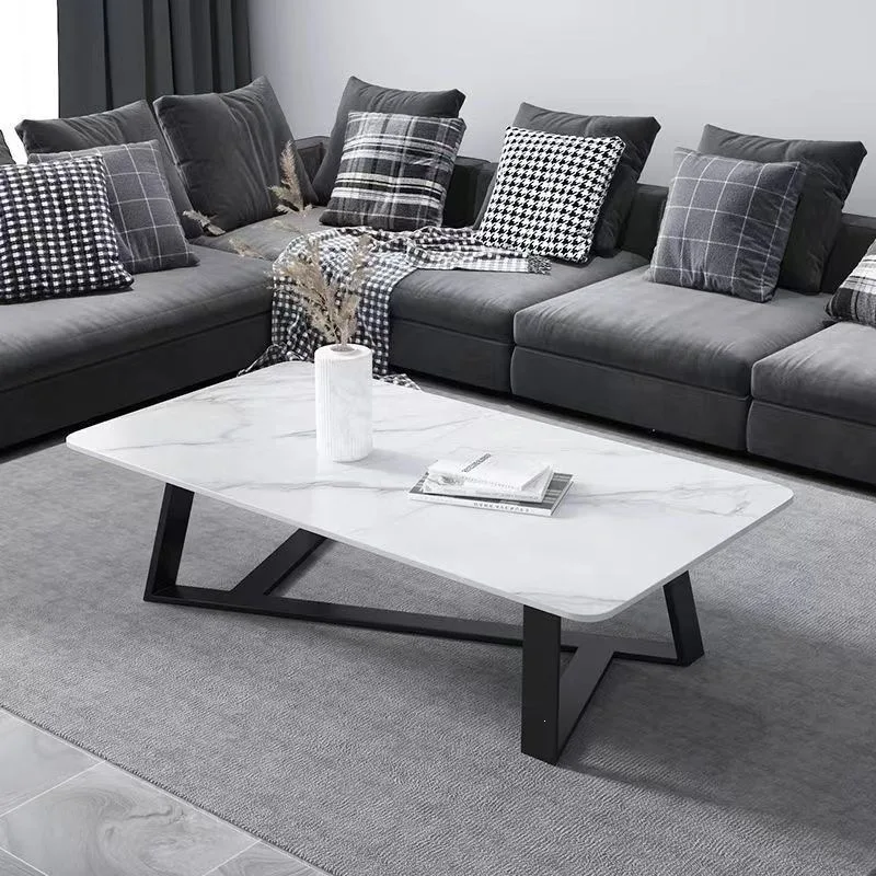Nordic simple rock slab coffee table modern small apartment rental house waterproof leave-in rock slab coffee table