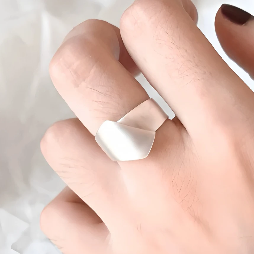 Women's 925 Sterling Silver Wide Vintage Ring