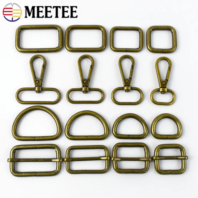 

5/10Pcs 20-38mm Metal Bag Belt Buckles Swivel Lobster Clasp D Ring Webbing Tri-Glide Slider Connector Hook Hardware Accessories
