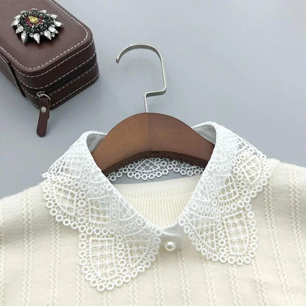

Detachable Blouse Fake Collar Half Shirts Faux False Collar For Women Girls Sweet Pearl Buckle Fake Collars Clothes Accessory