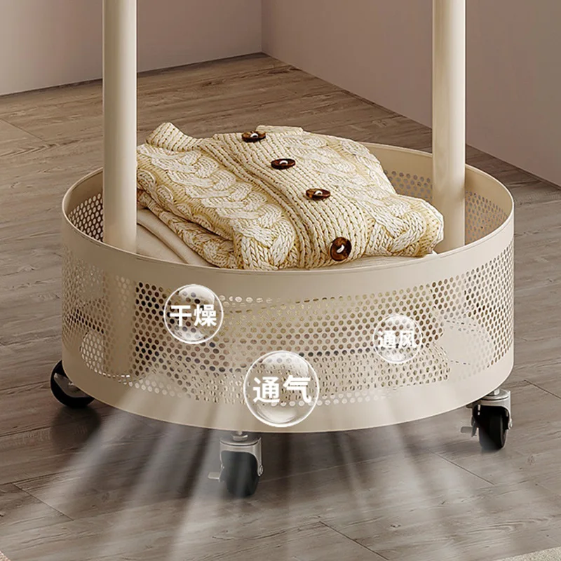 Custom. round Cactus Hanger Large Capacity Storage Rack with Basket Fashion Household Clothes Hanger Small Size Movable Hanger