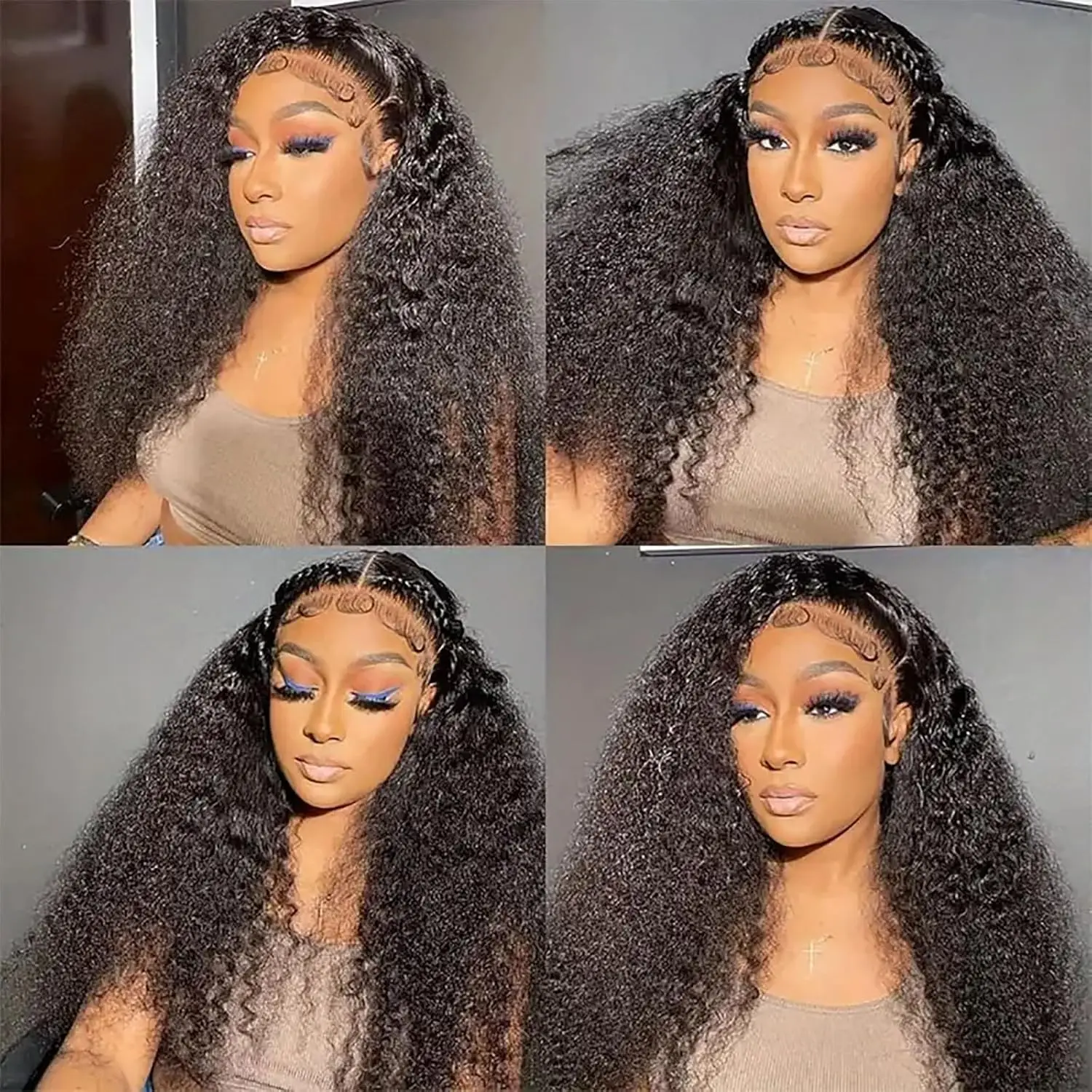 Deep Wave Frontal Wig 13x4 13x6 HD Transparent Deep Curly Lace Front Human Hair Wigs For Women Brazilian Closure Wig image 4