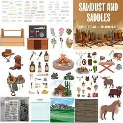 Saddles Sawdust Tool Pegboard Hooves Blooms Metal Cutting Dies Clear Stamps Stencil Hot Foil For DIY Scrapbook Craft Decoration