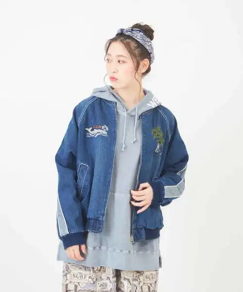 

Spring 2025 Casual Versatile ort Jeans Jaet Waed Embroidery All-Match Cotton Denim Straight Cut Long Sve Zipper Closure