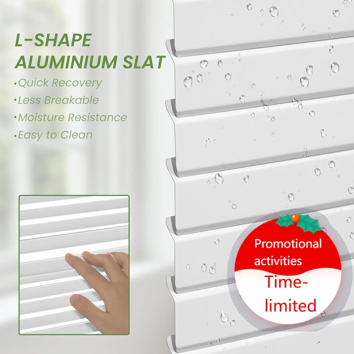 

L-Shaped Mini Blinds Cordless Venetian Blind Room Darkening Horizontal Window Blinds Protecting Privacy Mini Blinds for Office B