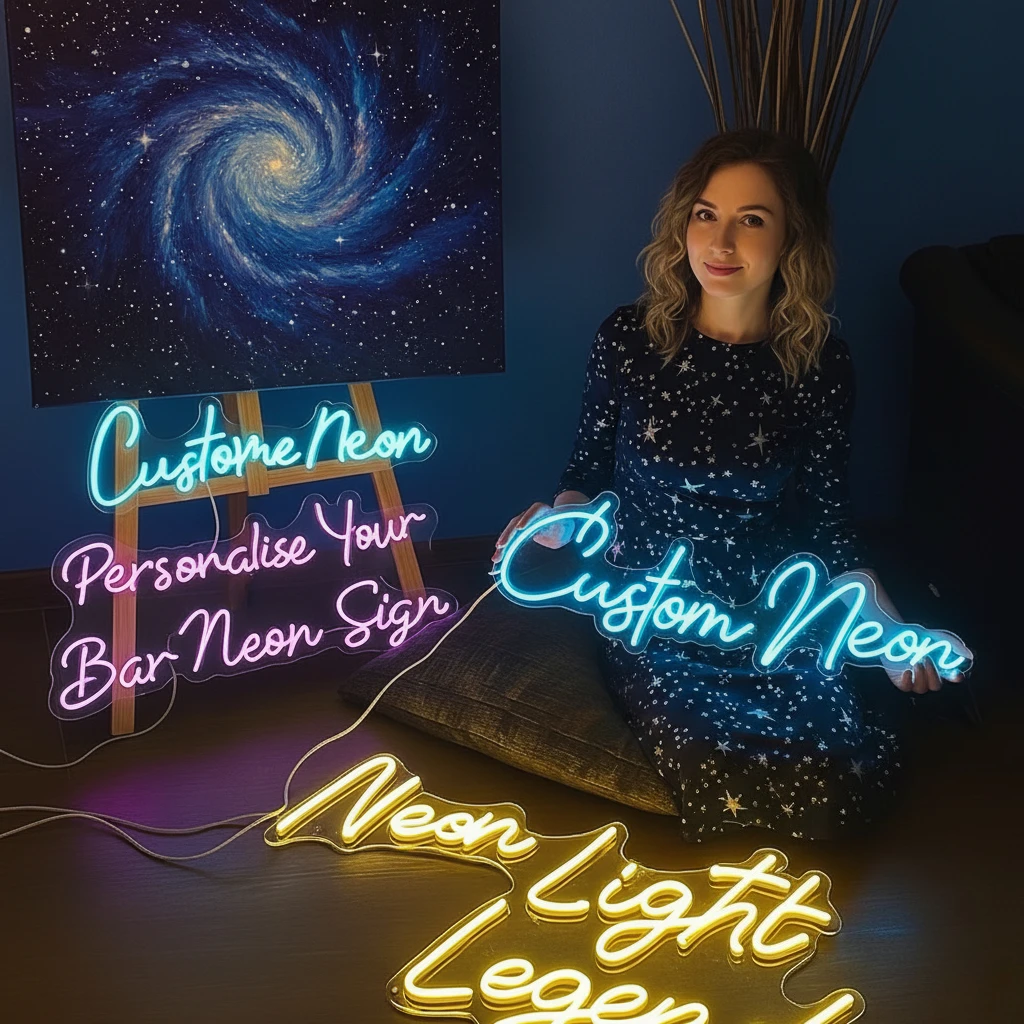 Custom Neon Sign Dimmable Personalized LED Night Light, Perfect for Christmas Decor & Bedroom Home Wall Lighting Christmas Gifts