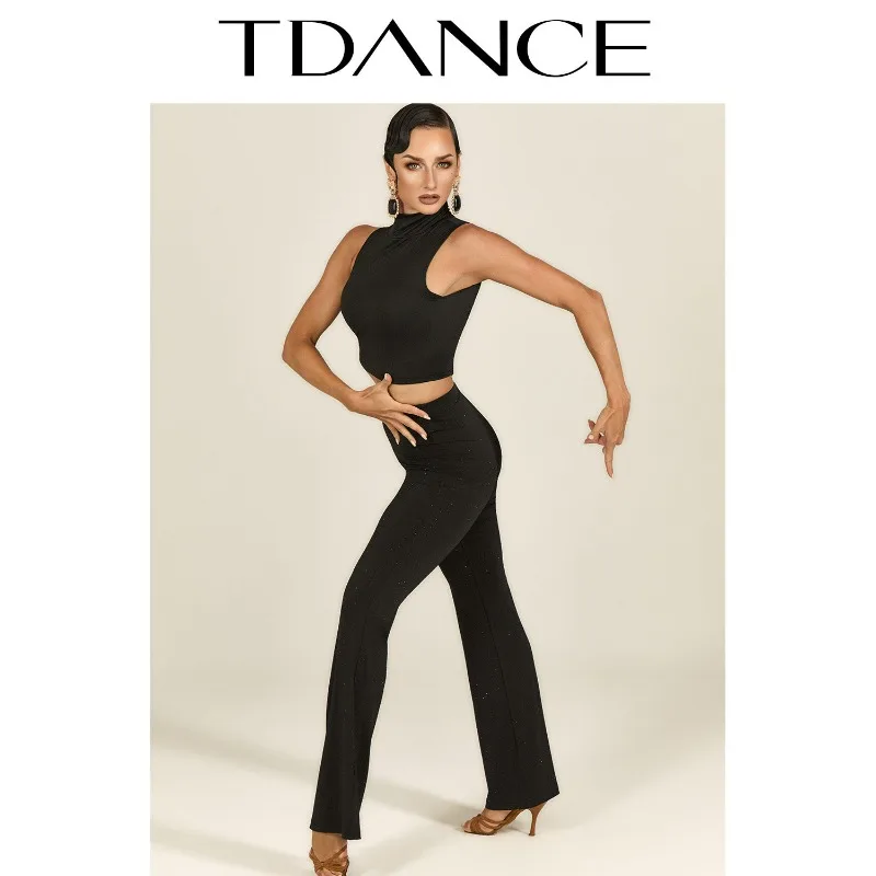 Customized TDANCE Latin Exercise [Hot Diamond Micro Bellbottom Pants] Teacher's Classroom Adult Looks Thin and Tall Daily GL-204