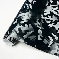 Película de revestimiento de vinilo para coche, camuflaje sigiloso negro fantasma Premium con liberación de aire, autoadhesivo, pegatina decorativa para motocicleta DIY