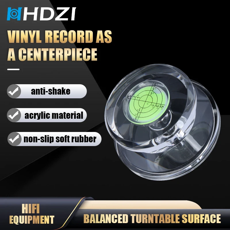 Hifi Vinyl Record Press, Acrylic Audio Enthusiast, Turntable With Liquid Level Gauge, Music Player for Vibration Balance