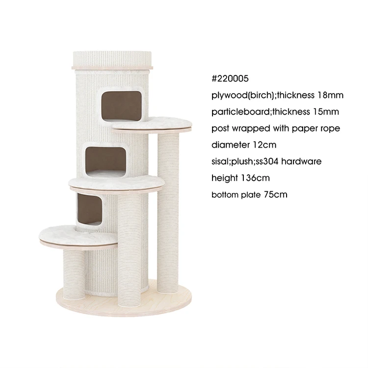 Multi-level Cat Climbing Frame Scratching Post Sisal Indoor Play Rest Jump Platforms Stable Large Cat Climbing Tower