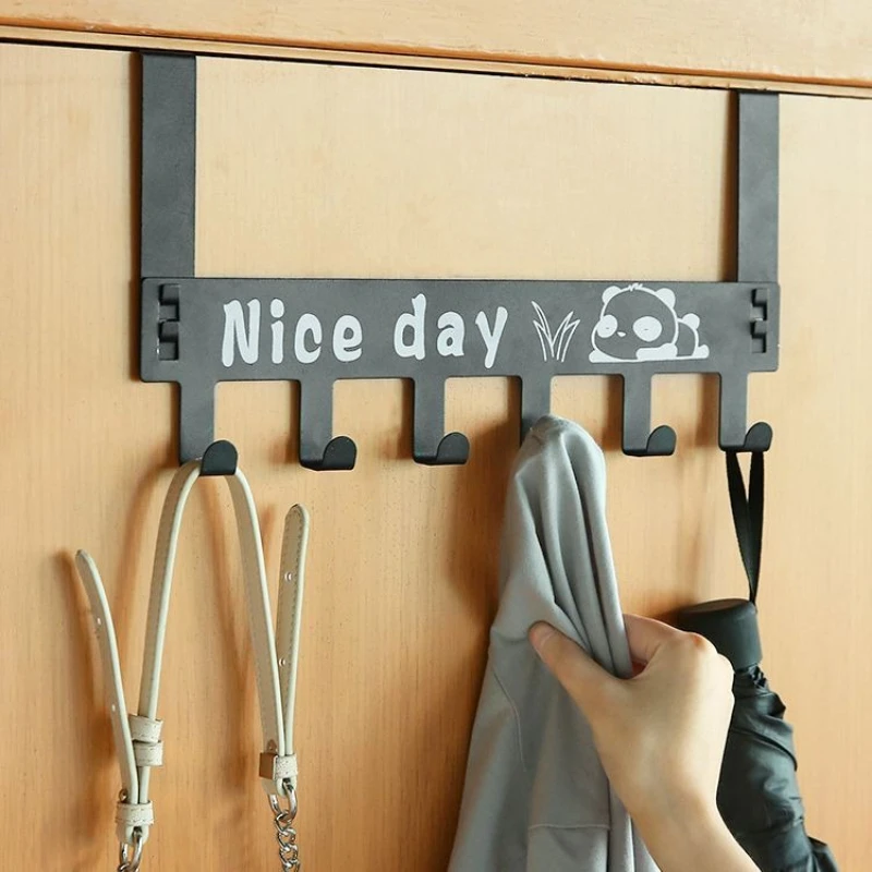 

Hole-free Door Hooks Shelf Wall Hanging Coat Rack Bathroom Nail-free Door Back Clothes Hanging Rack Coat Hooks Convenient