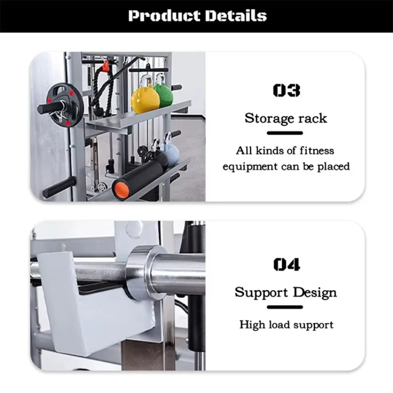 2026 50kg Weight Stack Squat Rack Home Gym Smith Crossover Machine