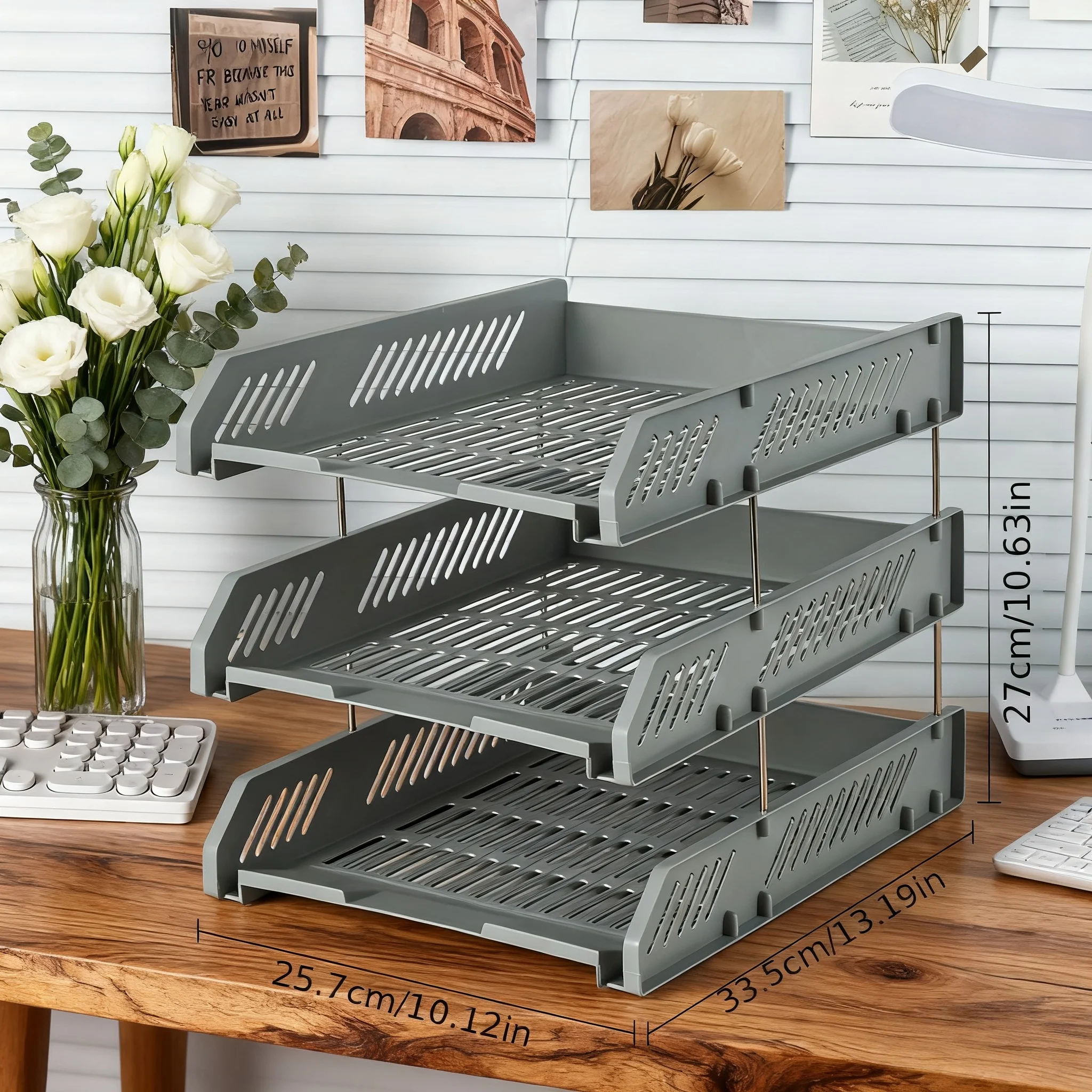 Three-Layer File Rack, Folder Storage Rack, Bookshelf, Simple Desktop File Rack, Multi-Layer File Holder, File Box, File Tray