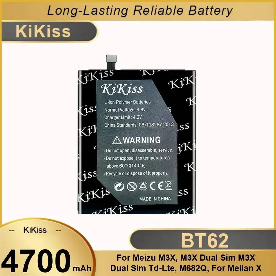 

BT62 Mobile Phone Battery 4700Mah For Meizu M3X, M3X Dual SIM, Sim TD-LTE, M682Q, Meilan X Safe