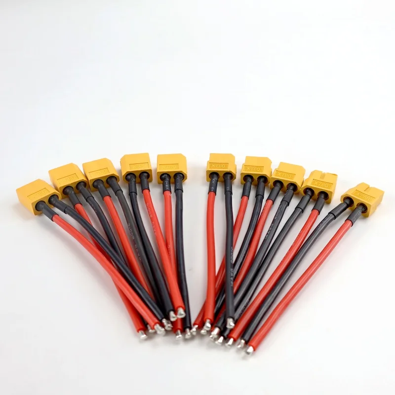 7 Stück XT60 Buchse/Stecker Batterieanschluss 14AWG 10cm mit Silikonflexkabel RC Lithium-Batterie Motorteile DIY – Detail 6