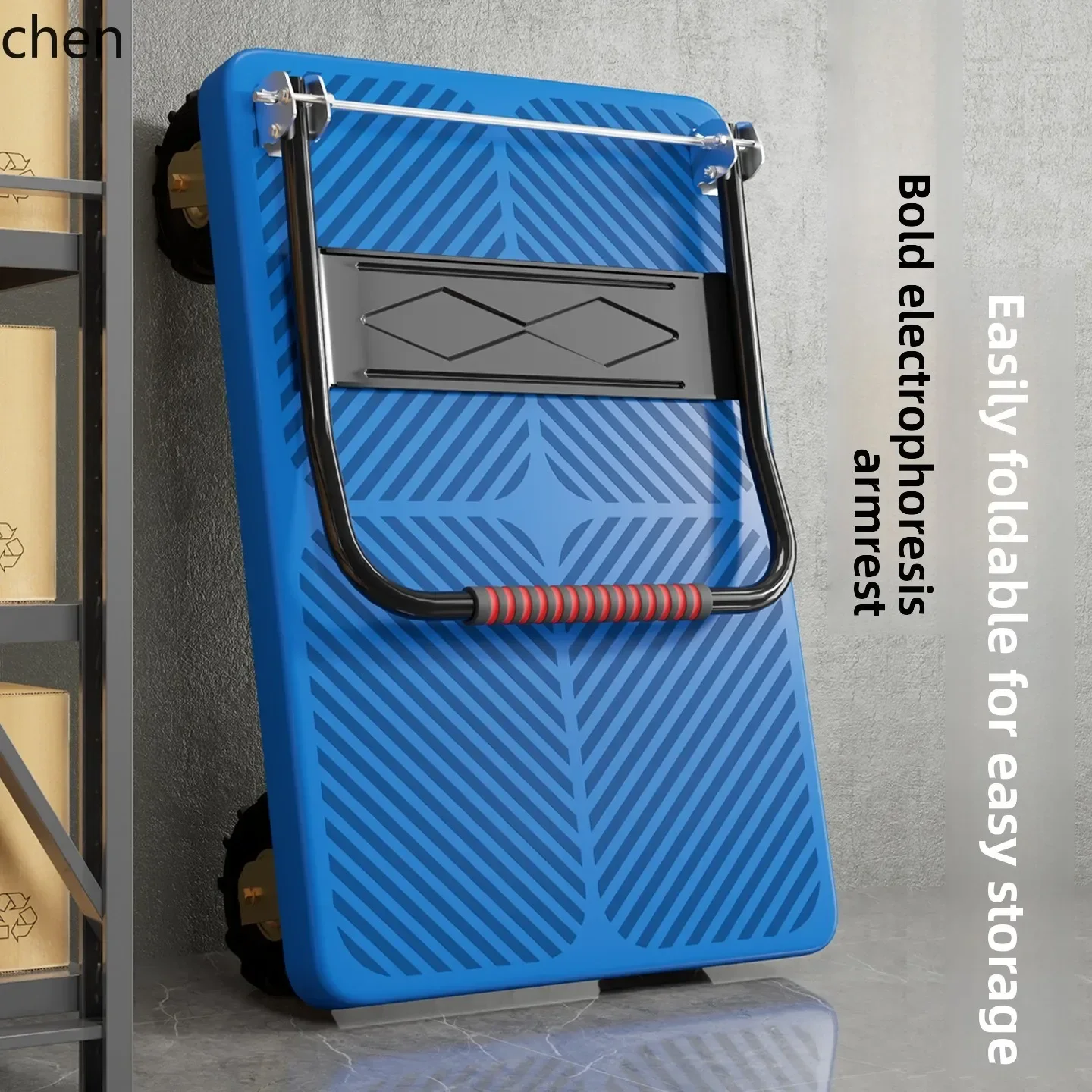 ZML Cargo Hand Truck Folding Portable Inflatable Wheel Silent Flatbed Cart