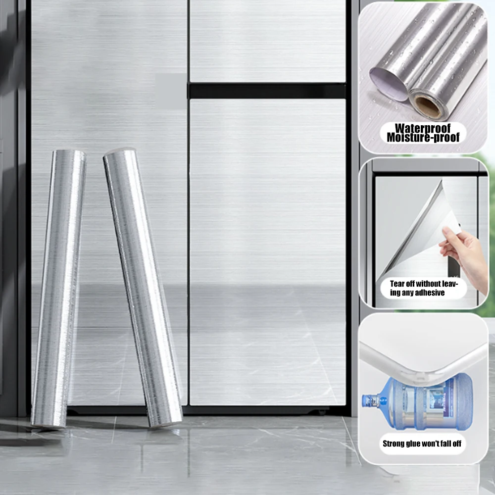 

Самоклеящаяся пленка из ПВХ, матовая серебряная водостойкая маслостойкая съемная пленка для кухонной техники, лифта, ремонт дома, настенный декор
