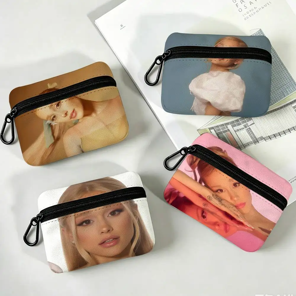 Singer A-Ariana G-Grande Waterproof Oxford Cloth Zipper Wallet Portable Hanging Small Coin Purse For Travel