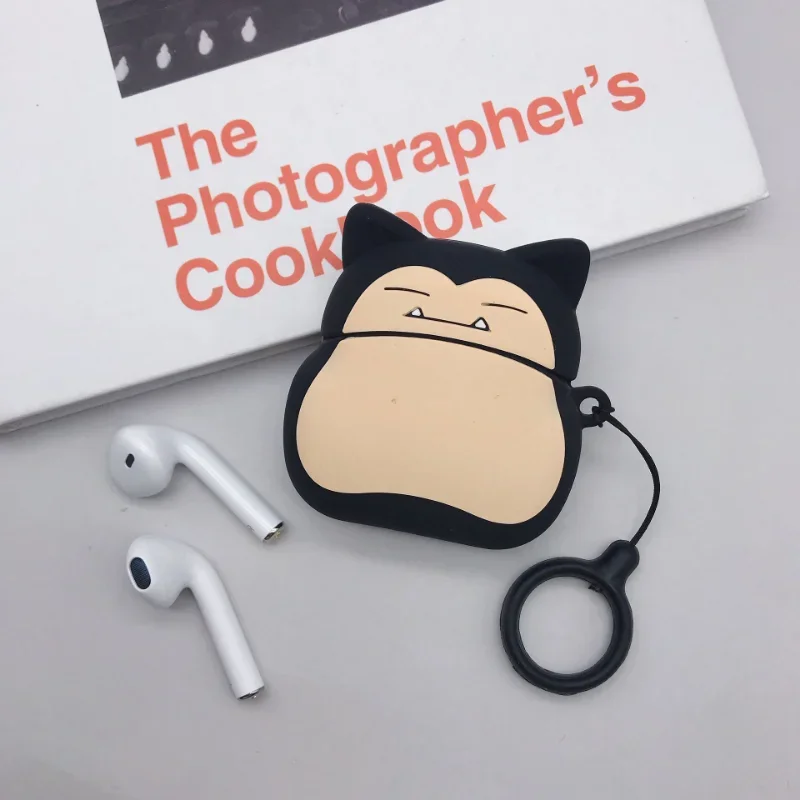 Snorlax Pikachu Anime Hüllen für Airpods Pro 1 2 3 Schützende Kabellose Kopfhörer-Ladehülle für Airpods 2 3 1 Cartoon Herren-Etui