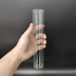 Tube d'essai épaissi de bouche de curling, 40*225mm, OD. 40mm, L. Tube à essai inversé à fond rond, verre borosilicaté élevé, 225mm