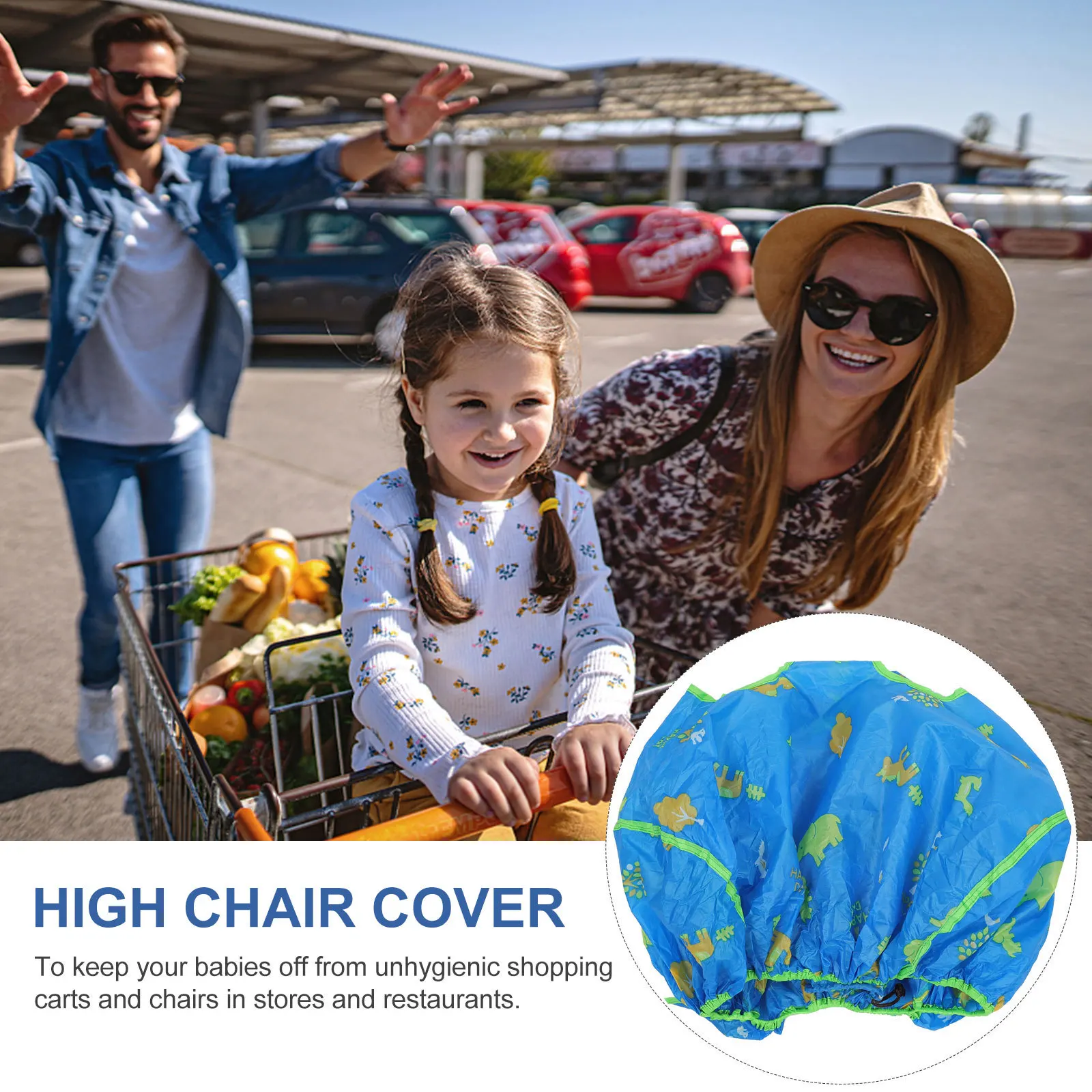 Capa portátil para assento de carrinho de bebê, capa para cadeira alta para crianças, anti-sujo, desenho animado, proteção para saída, shopping, suprimentos