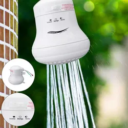 Round With Hose Bracket Electric Shower Head Instant Hot Accessories High Power