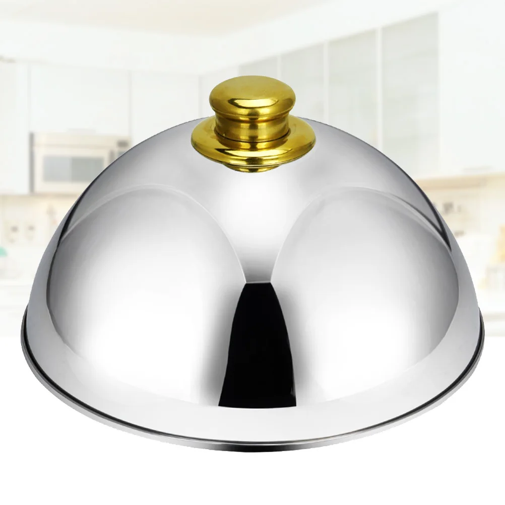 

Stainless Steel Food Cover 10Inch Golden Bead Anti-Fly Dust Proof Dome For Home Restaurant Hotel Outdoor Kitchen Grill Bbq